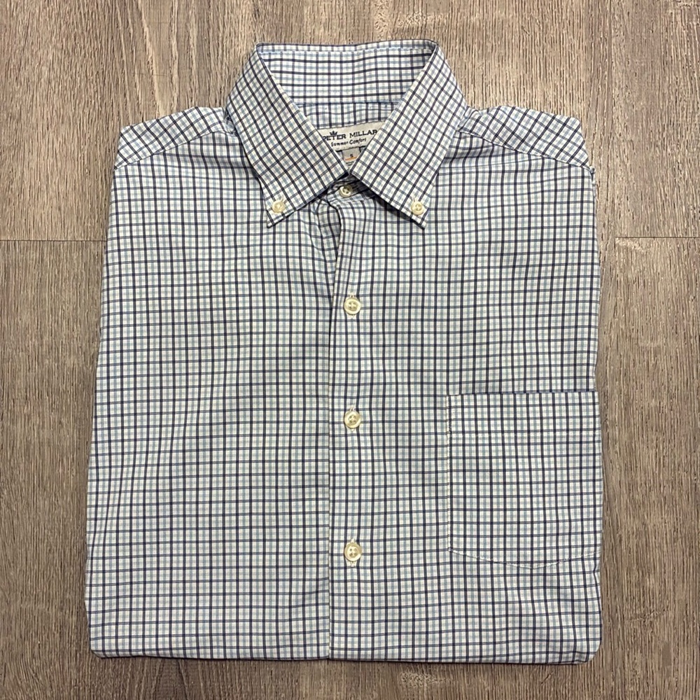 Peter Millar Micro Plaid Dress Shirt